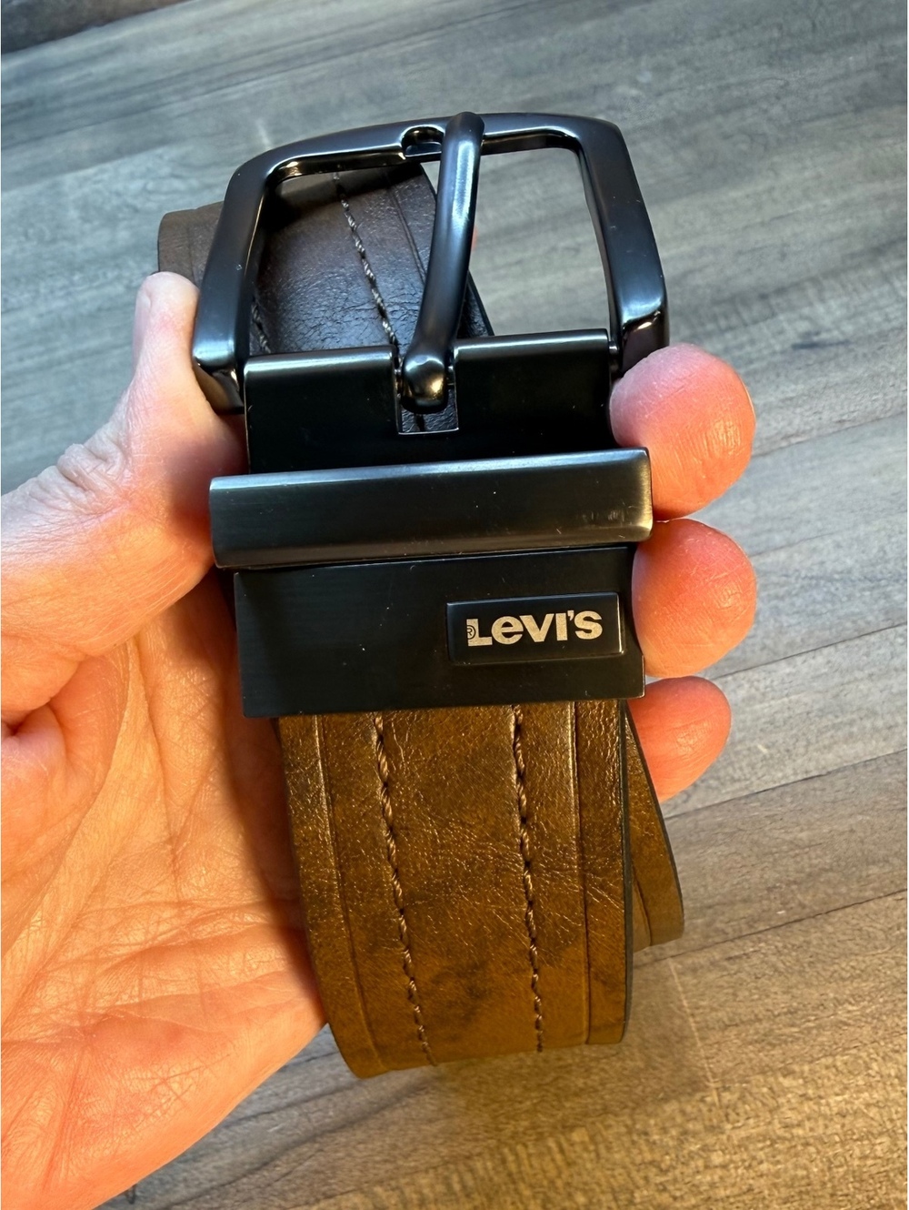 Levi’s Brown Leather Belt 34/85 Black Buckle Men’s Casual Dress Belt (Be1/cp12)